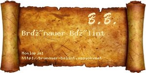 Brünauer Bálint névjegykártya